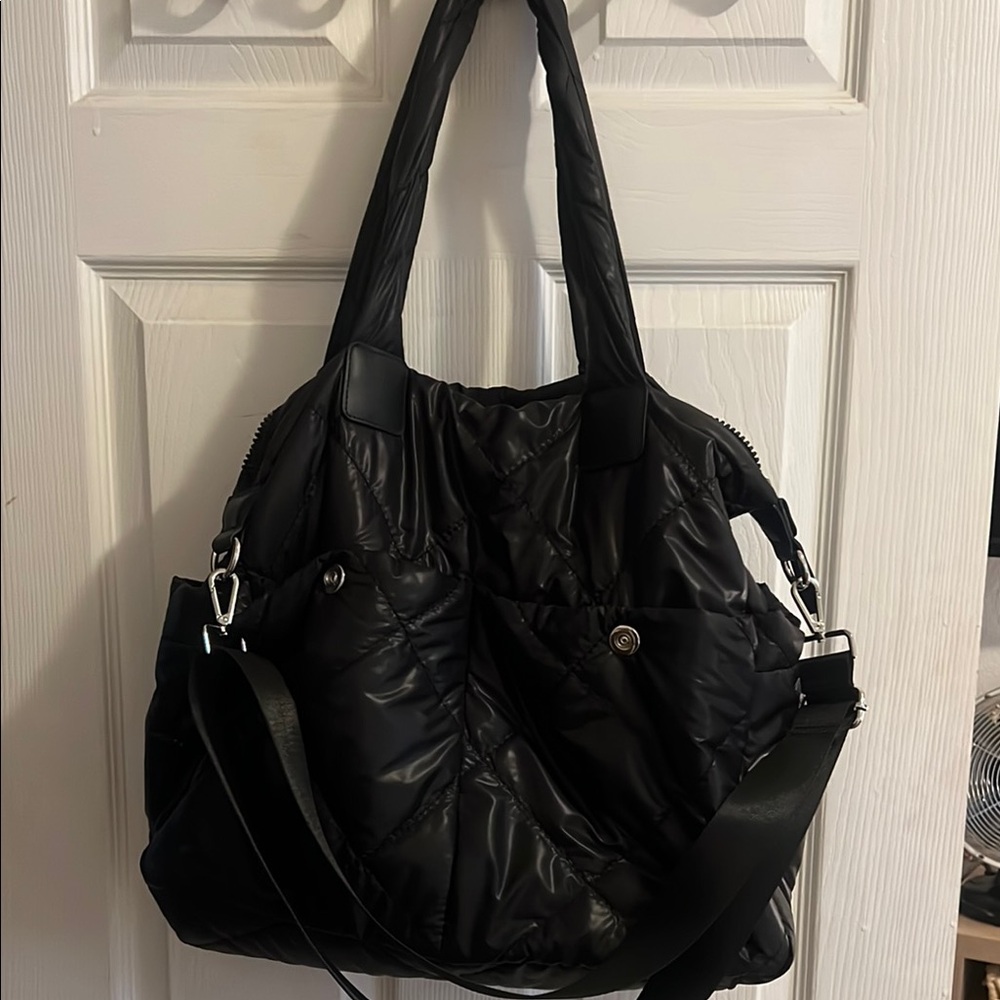 Chico's Black Shoulder Bag with Glossy Finish